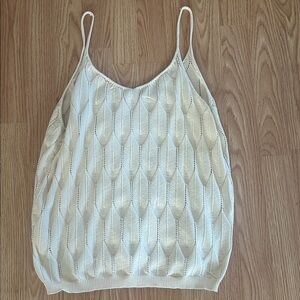 Off-White Knit Spaghetti Strap Top